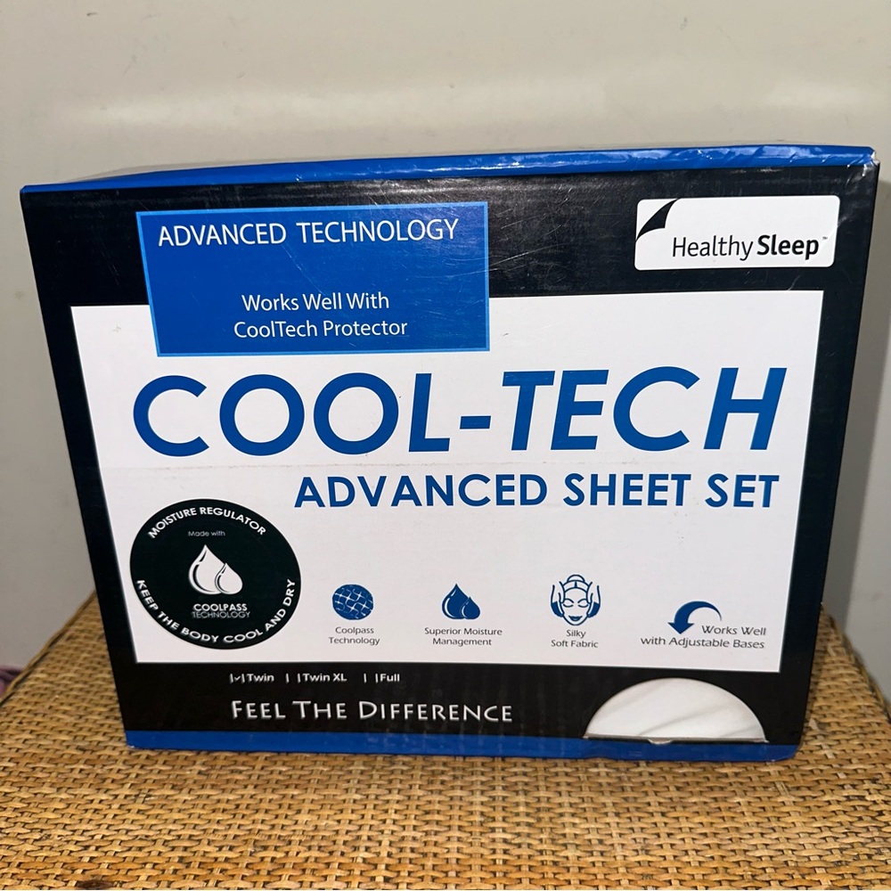 Cool Tech by Healthy Sleep Advanced 3Pc Sheet Set Coolpass Technology Twin White